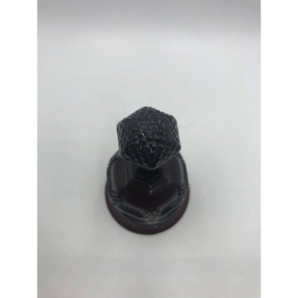 Vintage Dark Ruby Red Ornate Glass Bell Decorative Collectible - Picture 4 of 9